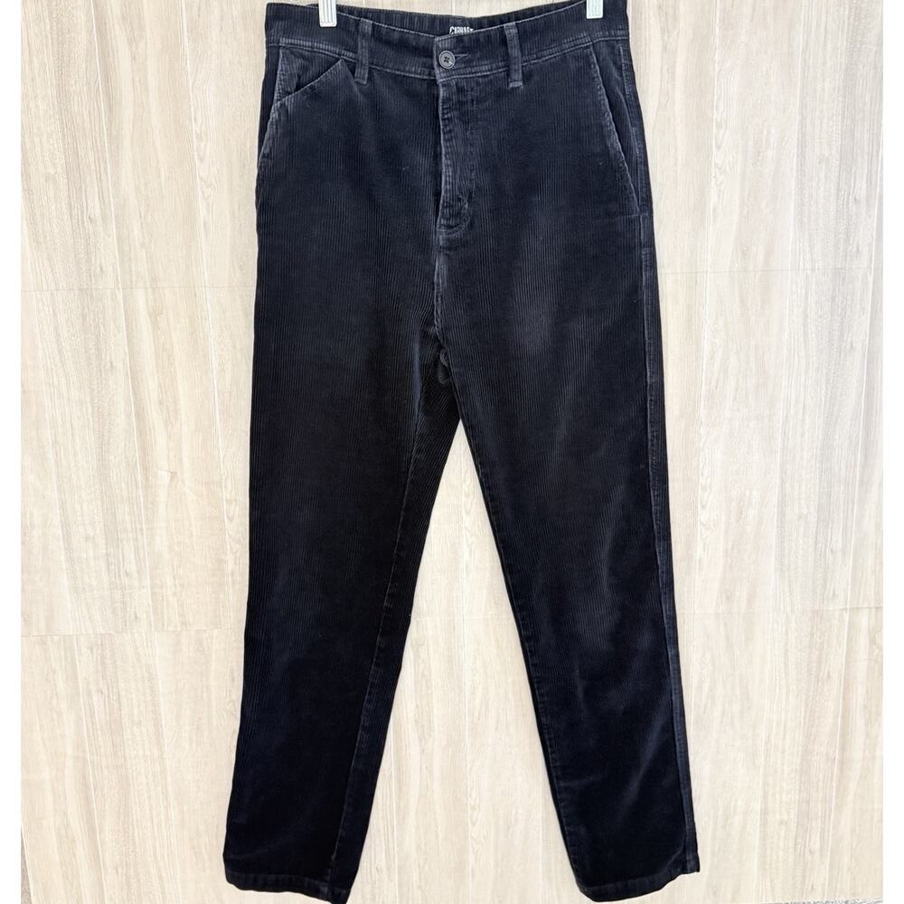 Carhartt Wip Corduroy Menson Pants Mens Size 28 Navy Straight Workwear Chino